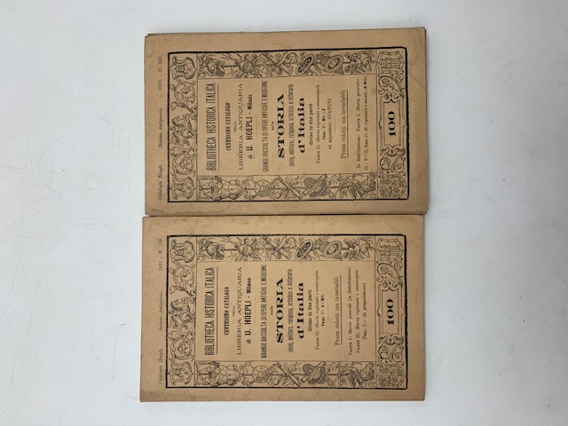 Bibliotheca historica italica. Centesimo catalogo della Libreria Antiquaria di U. Hoepli. Milano. Grande raccolta di opere antiche e moderne sulla storia civile, militare, religiosa, artistica e letteraria d'Italia diviso in due parti. Parte II: Storia regionale e municipale Fasc. 1°: A - Mil (Fasc. 2°: Mil - Z ed appendice Statuti)